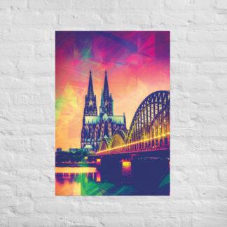 Kölner Dom und Hohenzollernbrücke Poster Rainbow
